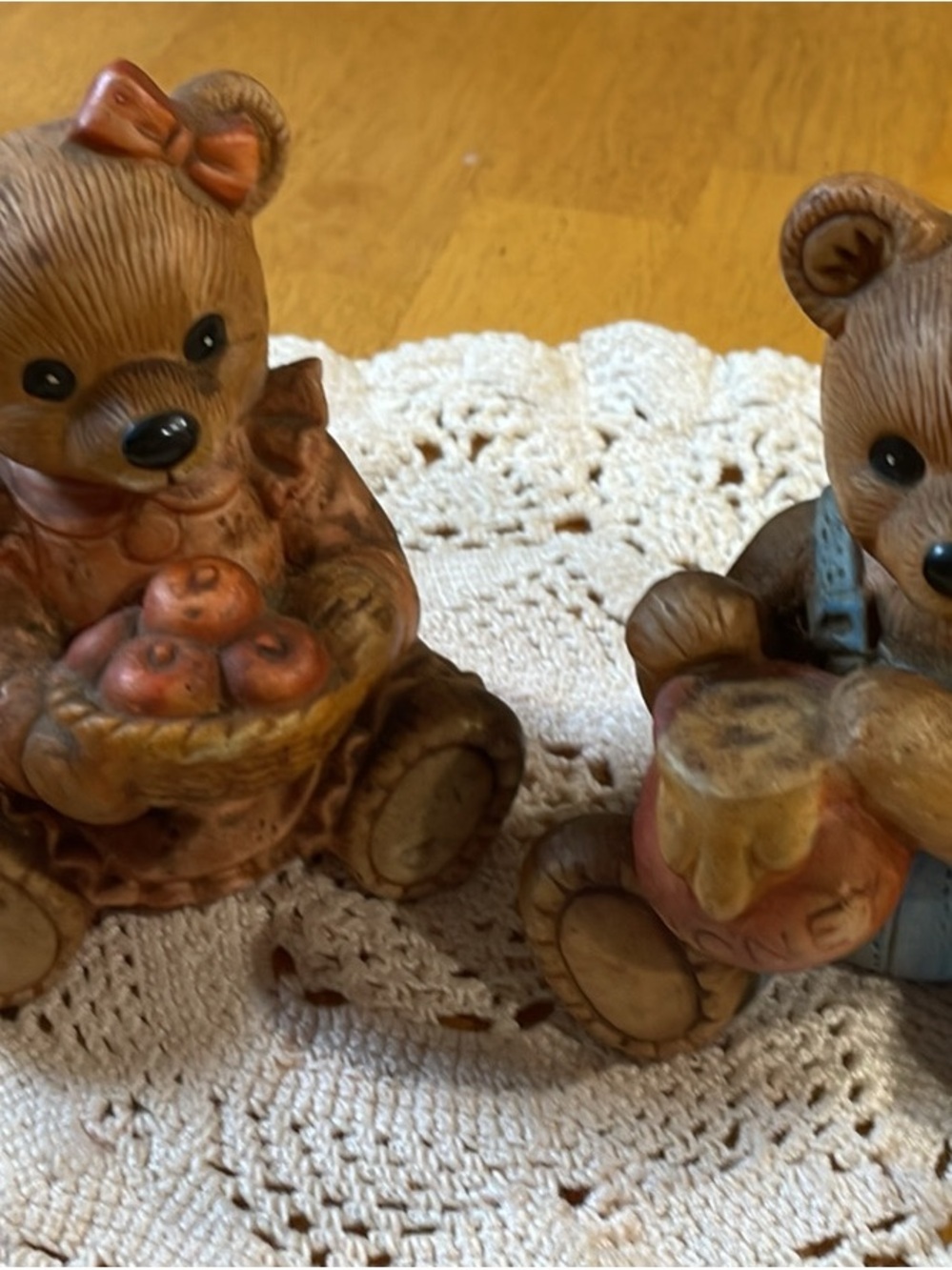 Rustic Brown Ceramic Bear Figurine Accent for Home Decor